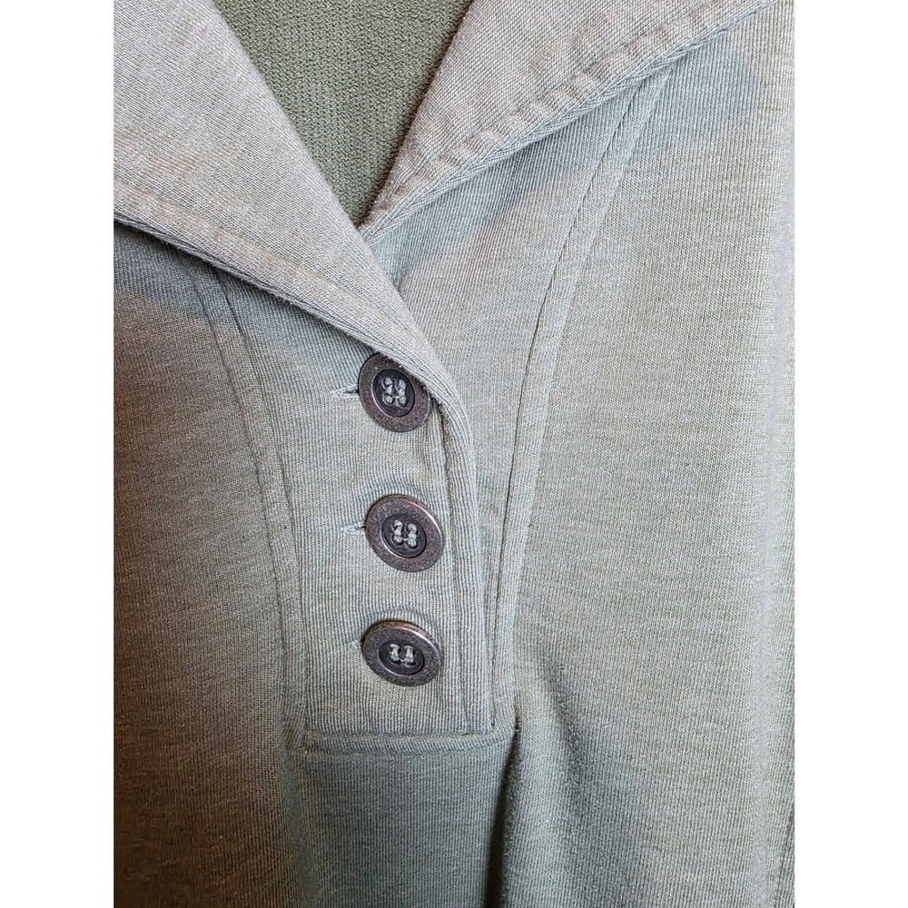 Soft Surroundings Sage Green Henley Pullover Tunic Sweatshirt Pockets Womens L‎ - Picture 9 of 9